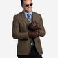 CR3103 (brown) - Men’s handsewn Italian rabbit fur gloves