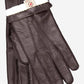 CR3103 (brown) - Men’s handsewn Italian rabbit fur gloves