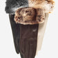CR4405 (cream) - Women’s Italian Rex rabbit fur cuff winter leather gloves