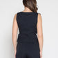 Gracia Fashion Women's Cross body drape sleeveless top