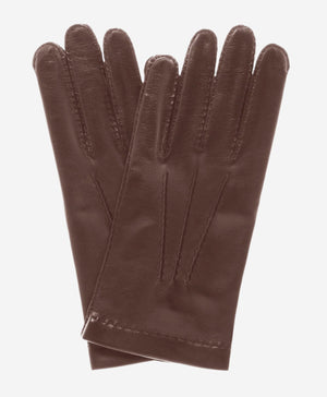 CS1003 (brown) - Men’s Italian handsewn silk lined leather gloves
