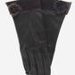 CS4033 (black) - Women's Italian Silk Lined Lambskin Leather Gloves with Mink PomPom