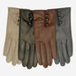 CS4070 (taupe) - Women's Italian Silk Lined Lambskin Leather Gloves with Buttons