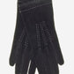 CS4104 (black) - Women's Italian Silk Lined Handsewn Leather Gloves with Contrast Stitching