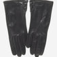 CS4345 (black) - Women's Italian Silk Lined Leather Gloves with 2 Buttons