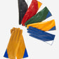 CS4414 (yellow/blue) - Women's Italian Color Blocking Silk Lined Leather Gloves