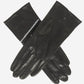CS4628 (black) - Women's Italian Leather Gloves with Italian Silk lining and Swarovski Crystal Trim