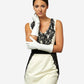 Angelina (ivory) - Italian silk lined 6-button length leather bridal / opera gloves