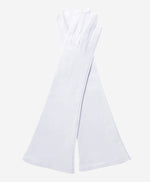Angelina ivory Italian silk-lined leather opera gloves with six buttons, elegant bridal or formal accessory.