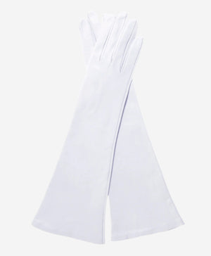 Angelina (ivory) - Italian silk lined 6-button length leather bridal / opera gloves