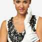 Angelina ivory Italian silk-lined leather opera gloves with 8-button length, elegant bridal or formal wear accessory.