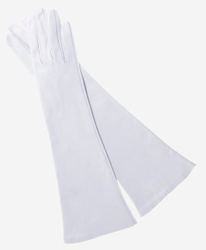 Angelina (ivory) - Italian silk lined 8-button length leather bridal / opera gloves