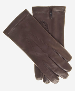 CX3360 (brown) - Men’s Italian leather cadet-size Bemberg-lined gloves