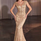 Beaded Cap Sleeve Fitted Dress - Farnelli