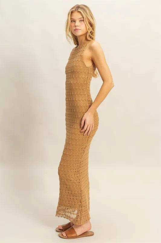 HYFVE Sleeveless Crochet Open Back Maxi Dress - Farnelli