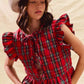 SO ME Christmas Holiday Plaid Ruffled Quilt Vest Top - Farnelli