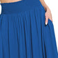 Zenana Woven Crinkle Smocked Waist Maxi Skirt W Pockets - Farnelli
