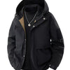 Men's Full Size Casual Hooded Cargo Jacket Plus Size - Black