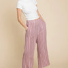 Cotton Bleu by Nu Lab Striped Elastic Waist Wide Leg Pants - Pink