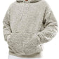 Men's Full Size Drawstring Sherpa Fleece Long Sleeve Hoodie Plus Size - Farnelli