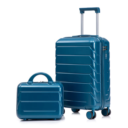 HouseOfZazla dark blue ABS hard case luggage set with spinner wheels