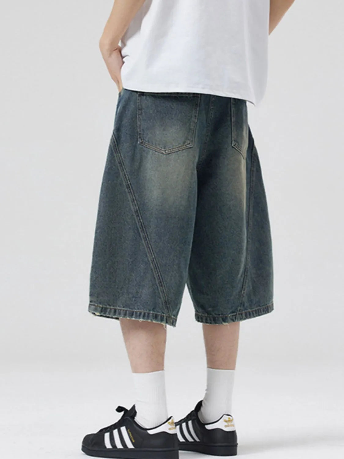 Men's Vintage Washed Denim Bermuda Shorts - Farnelli