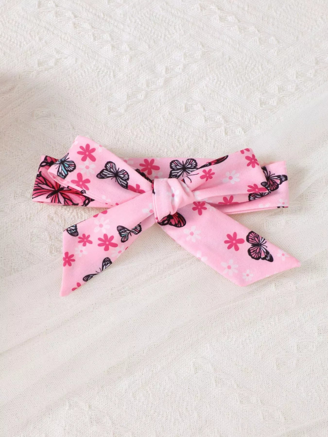 Children's Little Sister Butterfly Print Ruffle Trim Set - Farnelli