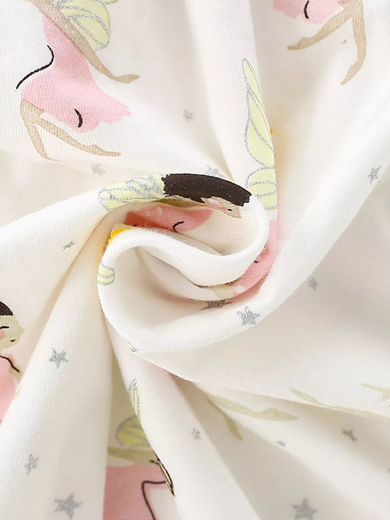 Children's Fairy Print Peter Pan Collar Puff Sleeve Dress - Farnelli