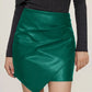 Ruched Mini Skirt with Zipper - Farnelli
