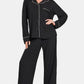 Zenana Button Down Long Sleeve Top and Pants Lounge Set - Farnelli