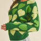 Heart Ribbed Hem Long Sleeve Sweater - Farnelli