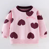 Children's Heart Print Round Neck Sweatshirt - Moonlit Mauve