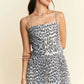 Davi & Dani Leopard Spaghetti Straps Wide Leg Jumpsuit - Farnelli