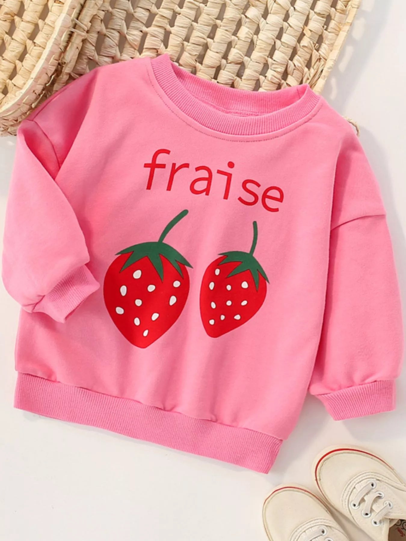 Children's Strawberry Round Neck Casual Sweatshirt - Farnelli