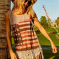 BiBi American Flag Print Knit Sleeveless Top - Farnelli