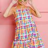 BiBi Multi Colors Plaid Sleeveless Sun Dress - MULTI