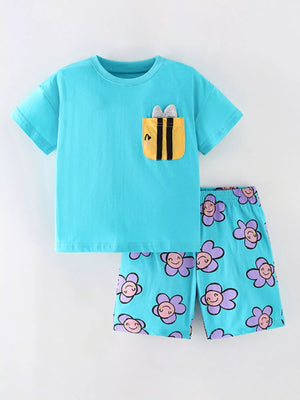 Children's Round Neck Top and Shorts Set - Farnelli