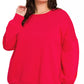 Zenana Full Size Fleece Hi-low Boyfriend Sweatshirts with Pockets Plus Size - Farnelli