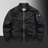 Men's Plus Size Zip Up Bomber Jacket - Black
