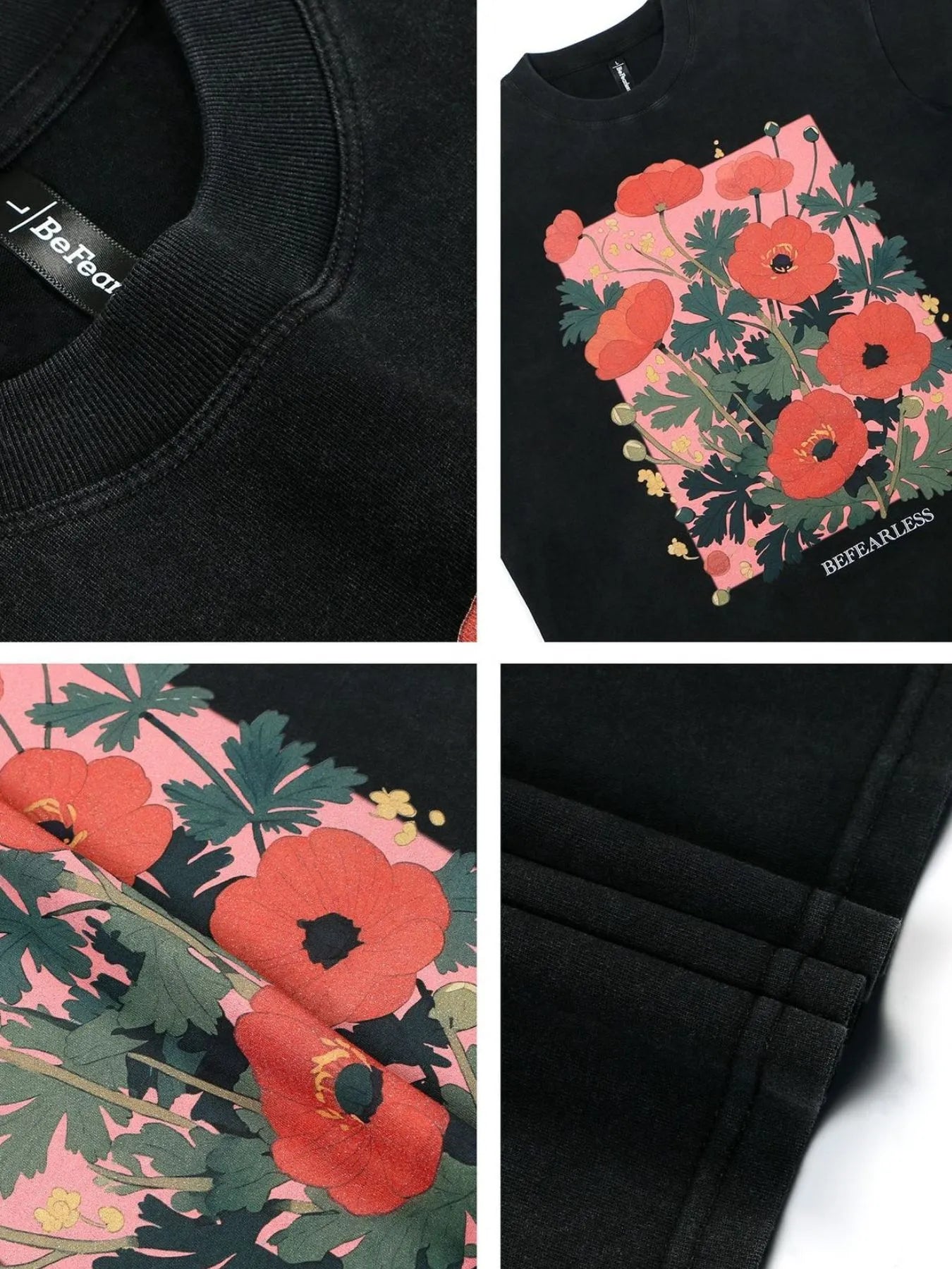 Men's Flower Graphic Oversized T-Shirt - Farnelli