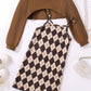 Children's Plaid Print Long Sleeve Dress Set - Farnelli