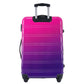 HouseOfZazla gradient color hardshell luggage set in light blue or purple with spinner wheels and TSA lock