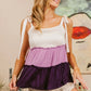 BiBi Color Block Tied Ribbon Shoulder Top - Farnelli