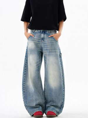 Men's Vintage Wash Wide Leg Jeans - Farnelli