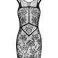 Obsessive Noir Bloom Black Floral Mesh Mini Dress