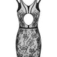Obsessive Noir Bloom Black Floral Mesh Mini Dress