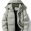Men's Plus Size Hooded Padded Winter Puffer Jacket - Gray