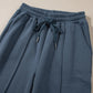 Collared Sweatshirt and High Waist Pants Active Set - Farnelli