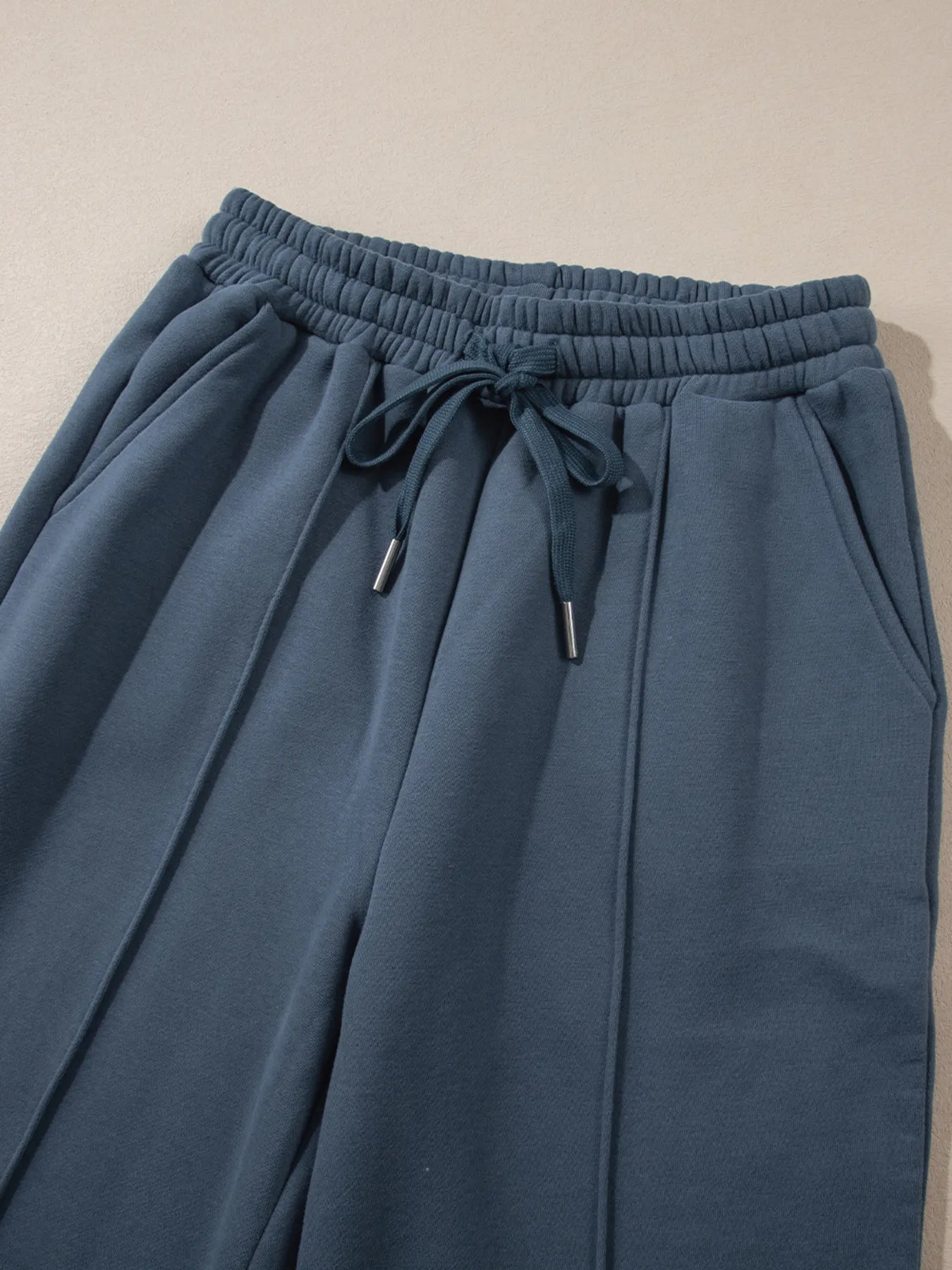 Collared Sweatshirt and High Waist Pants Active Set - Farnelli