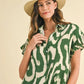Annie Wear Abstract Printed Frill Sleeve Shirt Mini Dress - Farnelli